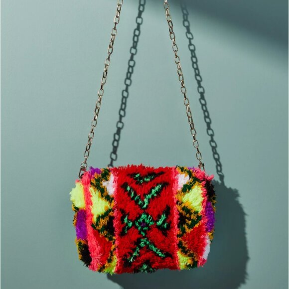 NWT Anthropologie x Soukie Modern Asli Crossbody Bag – Red Motif - Picture 1 of 12